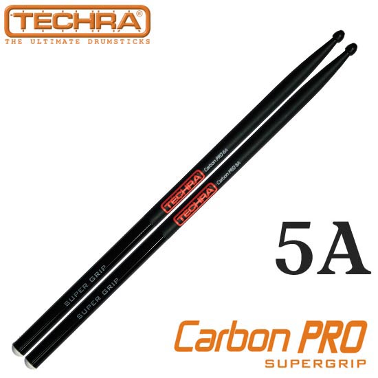 Techra 카본 프로 슈퍼 그립 시리즈 드럼 스틱  5A (Carbon Fiber)