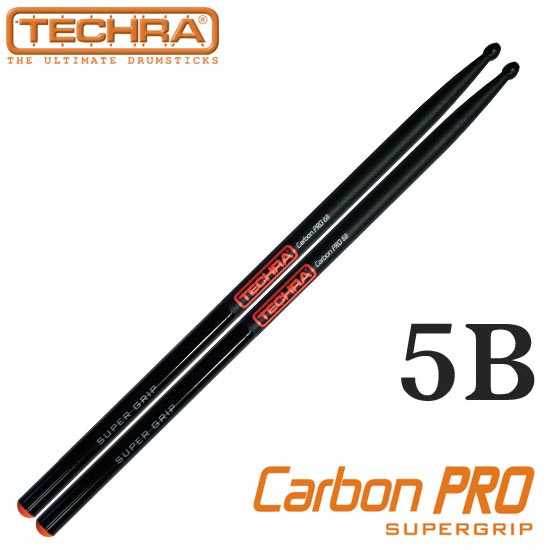 Techra 카본 프로 슈퍼 그립 시리즈 드럼 스틱 5B (Carbon Fiber)